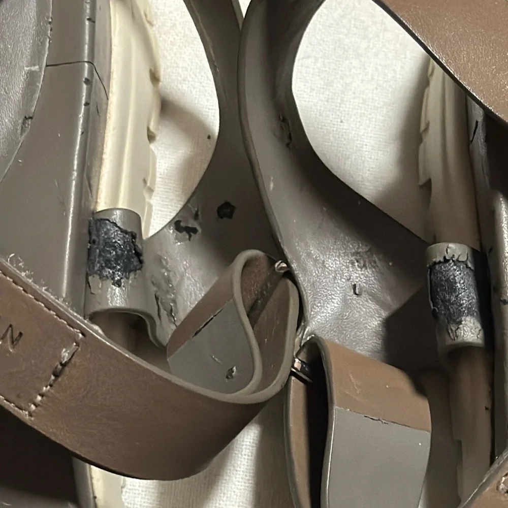Cole Haan Zero‎ Grand python print crossed front leather comfort sandals Sz 10